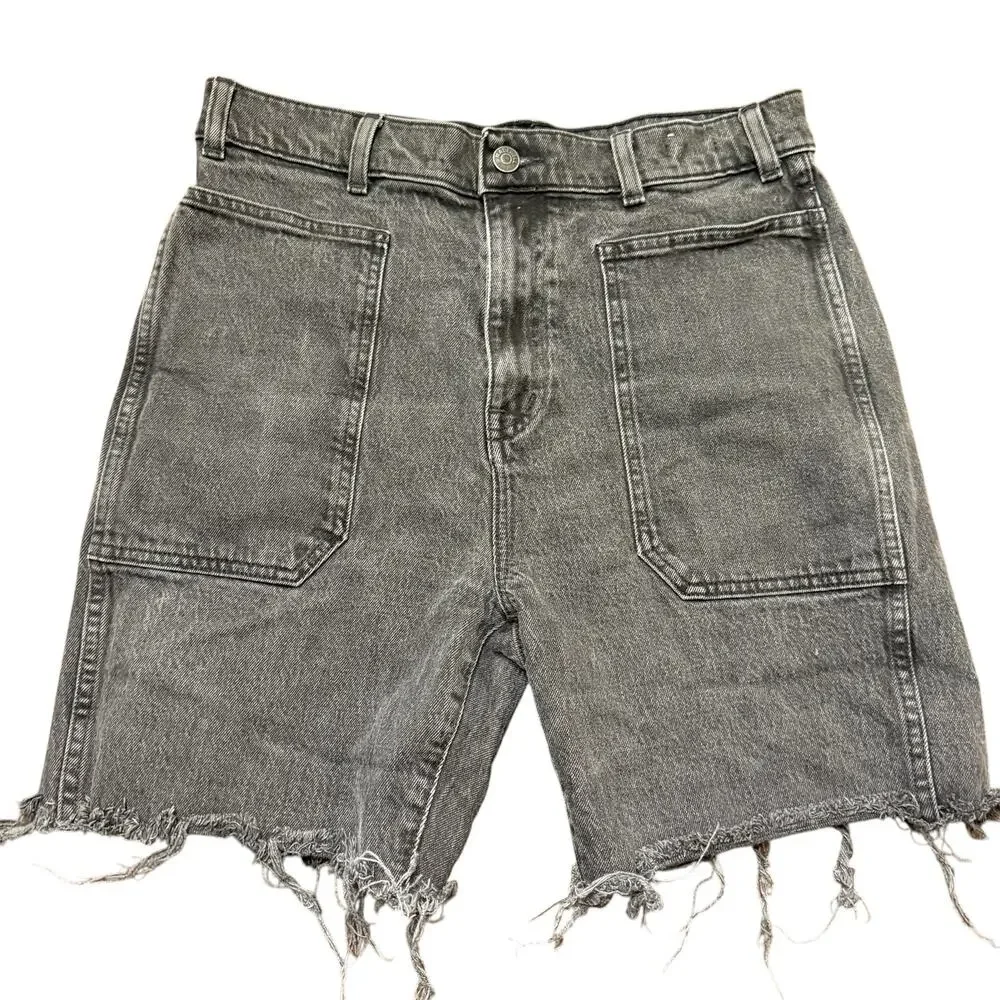 Madewell Women's 90's straight black cutoff jeans, patch pockets, Size 29